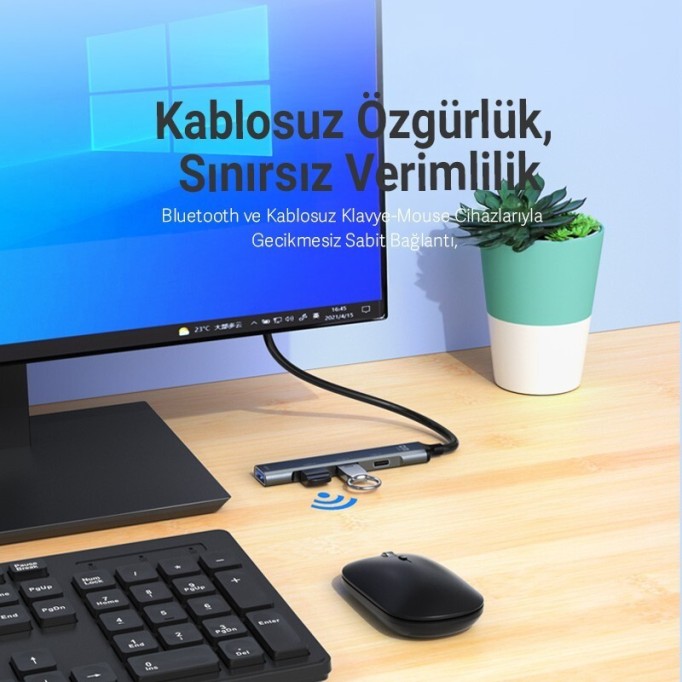 DM CHB081 Type-C to 4 Portlu USB 3.0 / USB 2.0 Çoklayıcı Hub Dönüştürücü
