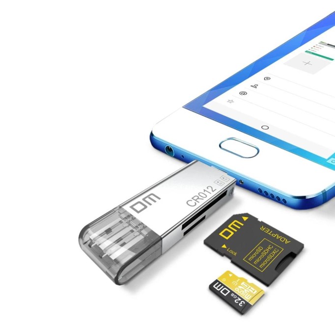 DM CR012 Type-C USB3.0 SD TF Micro SD OTG Kart Okuyucu Adaptör