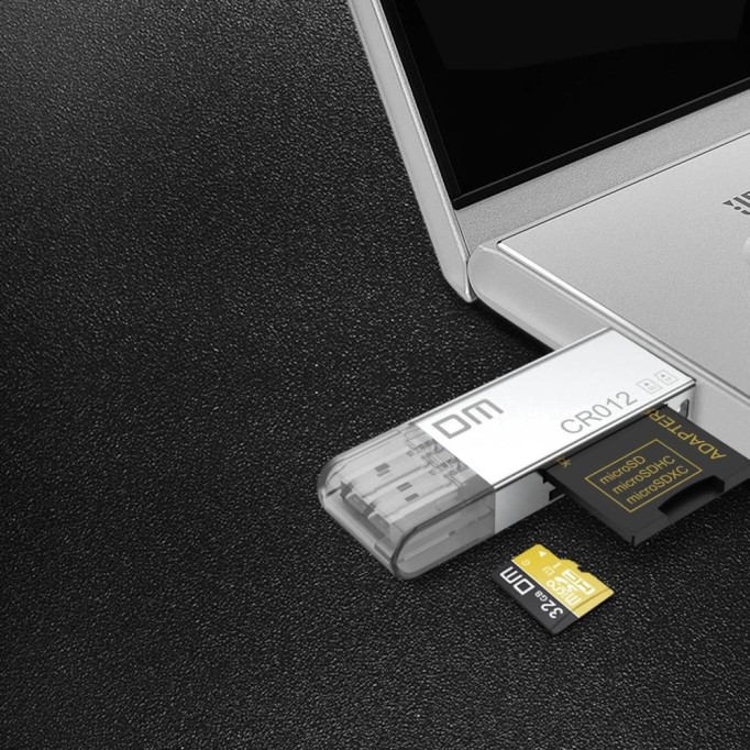 DM CR012 Type-C USB3.0 SD TF Micro SD OTG Kart Okuyucu Adaptör