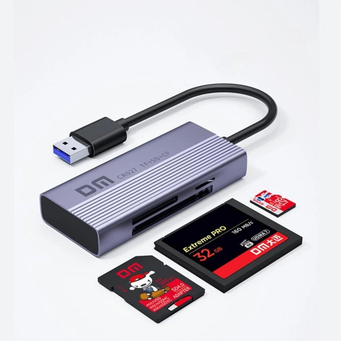DM CR027 USB 3.0 to TF SD CF Micro SD Kart Okuyucu Adaptör