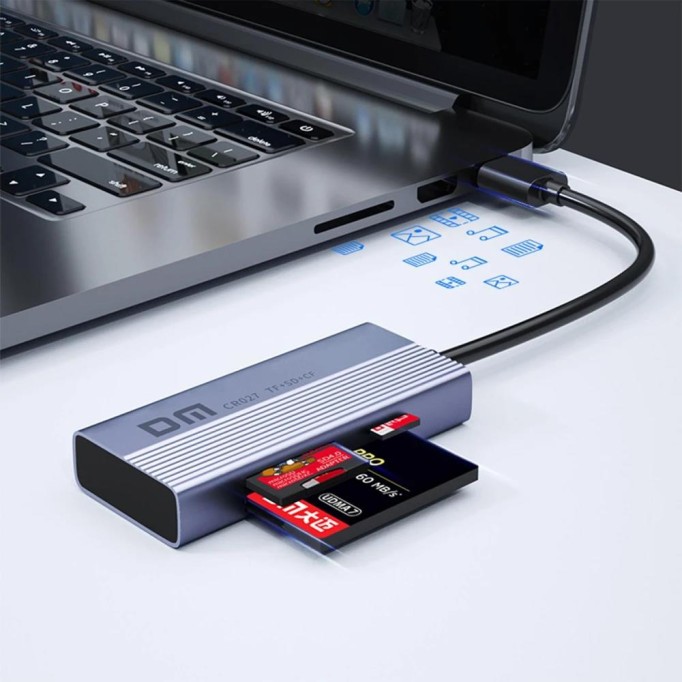 DM CR027 USB 3.0 to TF SD CF Micro SD Kart Okuyucu Adaptör