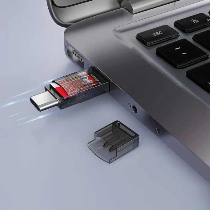 DM CR028 USB-A + Type-C Micro SD TF Kart Okuyucu Adaptör