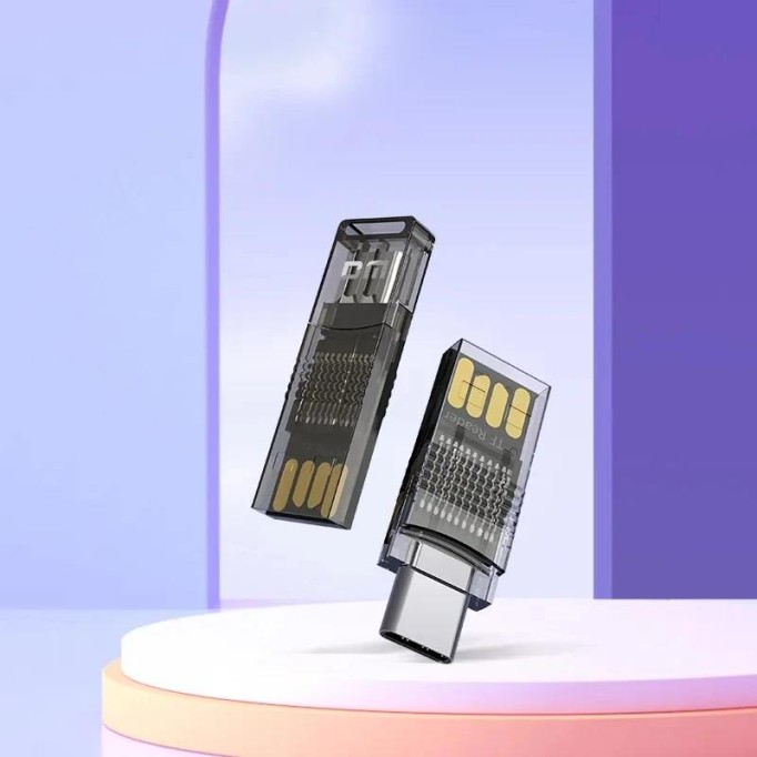 DM CR028 USB-A + Type-C Micro SD TF Kart Okuyucu Adaptör