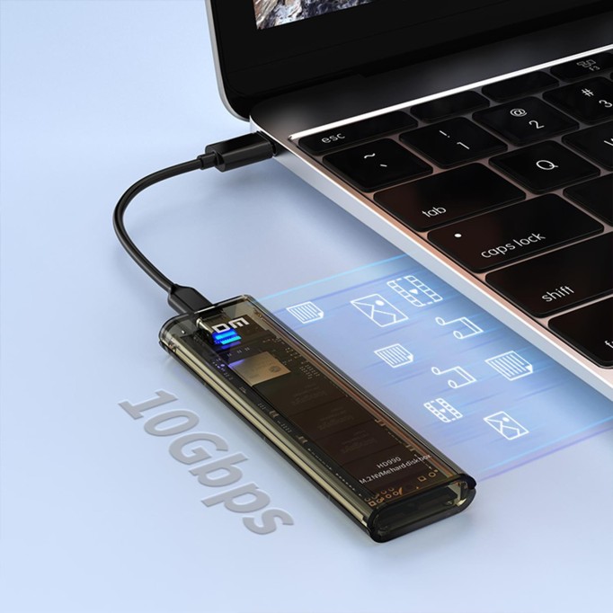 DM HD990 USB3.2 Gen2 10Gbps Type-C M.2 NVMe SSD Disk Kutusu