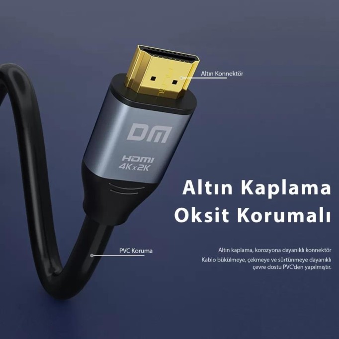 DM HI001 4K 60Hz HDMI 2.0 Görüntü ve Ses Aktarım Kablosu 1.5 Metre