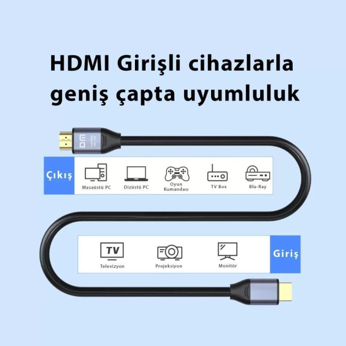 DM HI015 4K 60Hz HDMI 2.0 Görüntü ve Ses Aktarım Kablosu 15 Metre