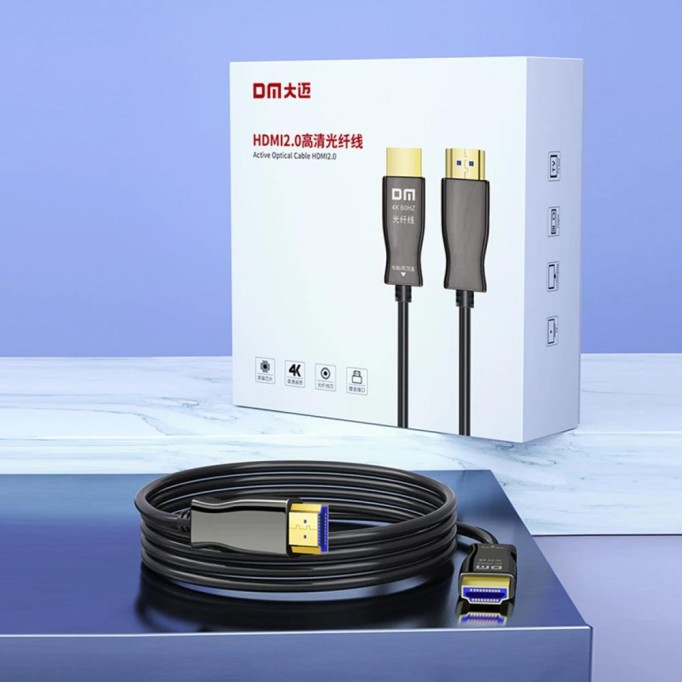 DM HI040 4K 60Hz 2K 144Hz HDMI 2.0 Fiber Optik Görüntü ve Ses Aktarım Kablosu 40 Metre