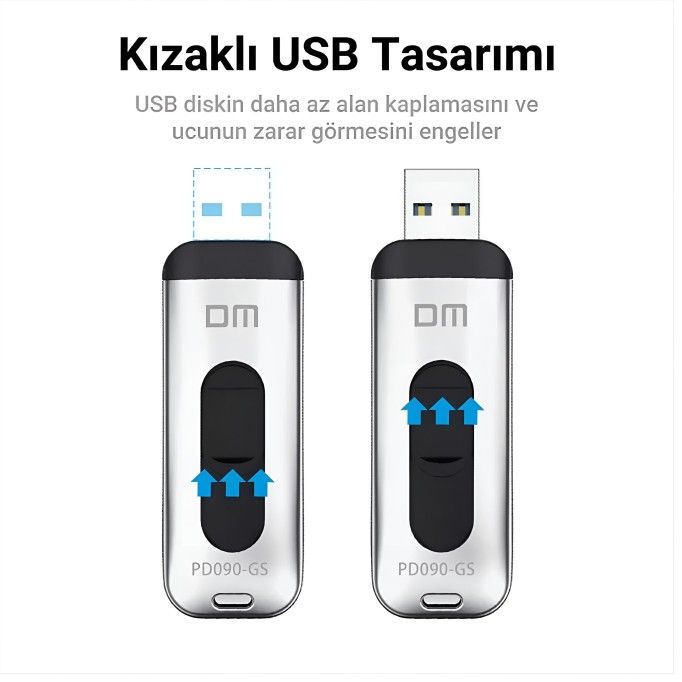 DM PD090 USB 3.0 Alüminyum 256GB Flash Bellek