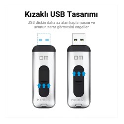 DM PD090 USB 3.0 Alüminyum 64GB Flash Bellek DM PD090 USB 3.0 Alüminyum 64GB Flash Bellek