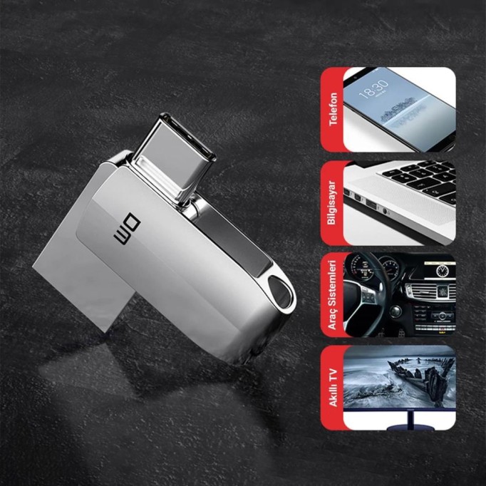 DM PD162 Metal Type-C USB3.0 OTG Flash Bellek 64GB
