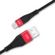 DM SL003 USB to Type-C 3A Hızlı Şarj ve Data Kablosu Siyah 1.2 Metre