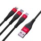 DM SL004 iPhone Lightning Type-C Micro USB 2.4A Şarj ve Data Kablosu 120CM