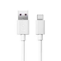 DM SL015 USB to Type-C 5A Hızlı Şarj ve Data Kablosu Beyaz 1 Metre