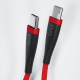 DM SL019 65W 3A Type-C to Type-C Hızlı Şarj ve Data Kablosu Kırmızı 1 Metre