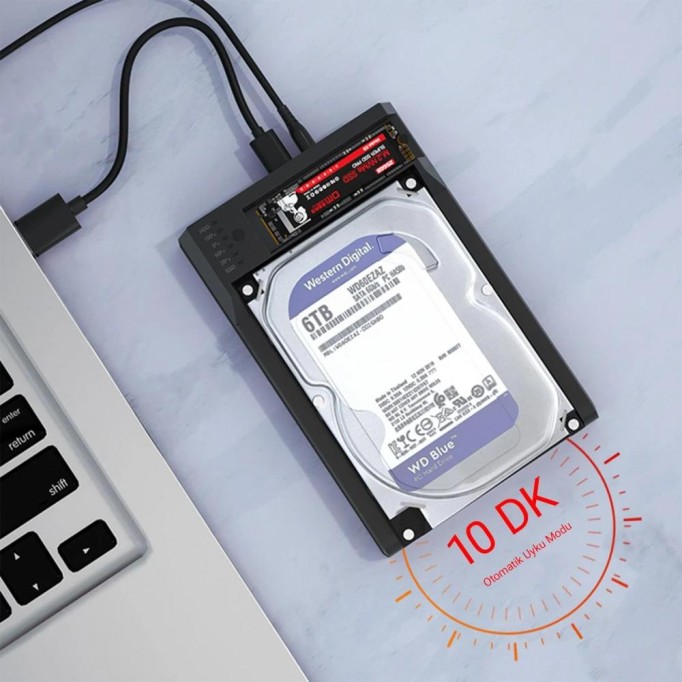 DM USB3.2 Gen2 M.2 NVMe Sata 2.5" 3.5" SSD HDD Offline Clone Dock Station Klonlama