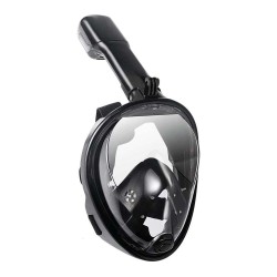 Siyah Full Face Aksiyon Kamera için Şnorkel Dalış Maskesi Large / Xlarge Siyah