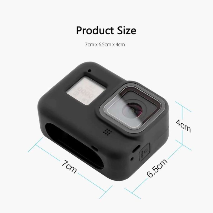 GoPro Hero 8 Uyumlu Koruyucu Silikon Kılıf Mavi