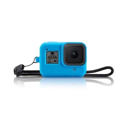 Mavi GoPro Hero 8 Uyumlu Koruyucu Silikon Kılıf Mavi