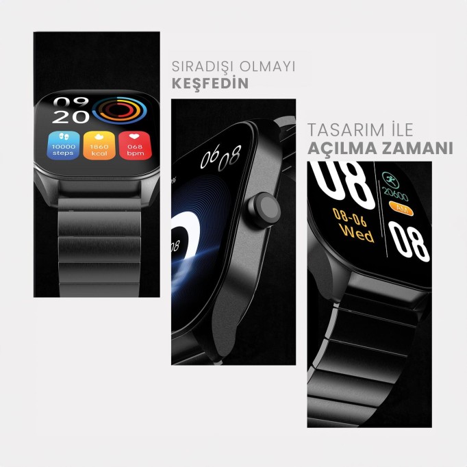 HiFuture APEX Akıllı Saat 2.04 İnç AMOLED Ekran Bluetooth 5.3 Arama Özellikli Spor Takipli Gümüş