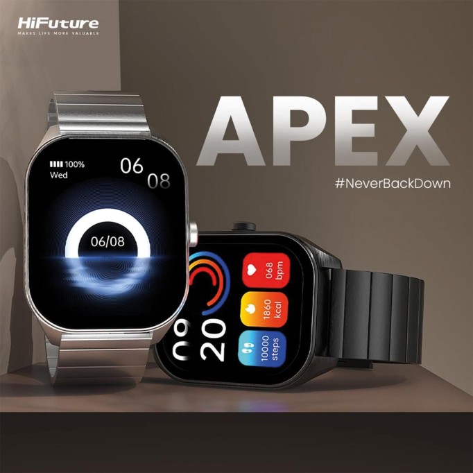 HiFuture APEX Akıllı Saat 2.04 İnç AMOLED Ekran Bluetooth 5.3 Arama Özellikli Spor Takipli Siyah