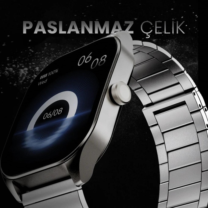 HiFuture APEX Akıllı Saat 2.04 İnç AMOLED Ekran Bluetooth 5.3 Arama Özellikli Spor Takipli Siyah