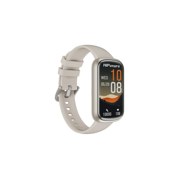 HiFuture EVO2 Bluetooth 5.2 1.47” Akıllı Bileklik Su Geçirmez Nabız Takibi Spor Modu Krem