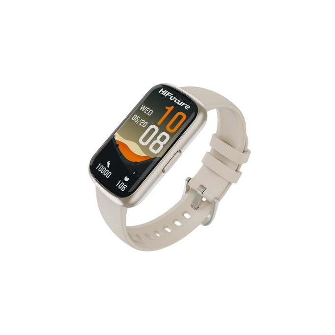 HiFuture EVO2 Bluetooth 5.2 1.47” Akıllı Bileklik Su Geçirmez Nabız Takibi Spor Modu Krem