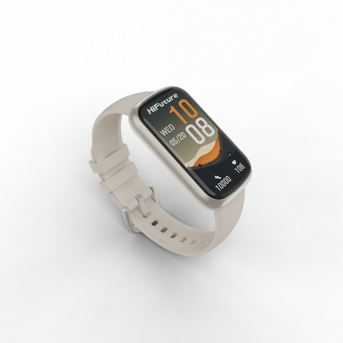 HiFuture EVO2 Bluetooth 5.2 1.47” Akıllı Bileklik Su Geçirmez Nabız Takibi Spor Modu Krem