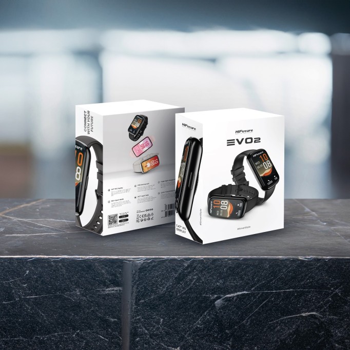 HiFuture EVO2 Bluetooth 5.2 1.47” Akıllı Bileklik Su Geçirmez Nabız Takibi Spor Modu Siyah