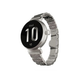 Gümüş HiFuture Future Aura Bluetooth 5.2 27mm Amoled Ekran Sesli Arama Özellikli Akıllı Saat Gümüş