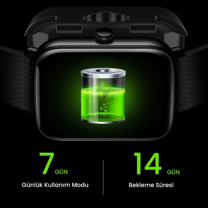 HiFuture FutureFit Zone 43mm IP68 Suya Dayanıklı Nabız Ölçer Akıllı Saat Gri