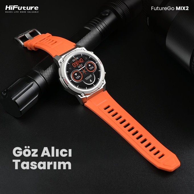 HiFuture FutureGo Mix2 36mm Amoled Ekran Sesli Arama Özellikli Akıllı Saat Gri