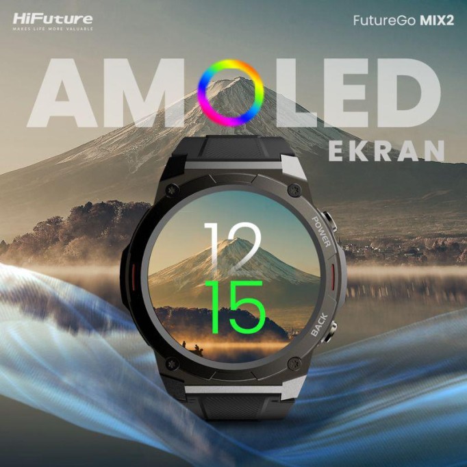 HiFuture FutureGo Mix2 36mm Amoled Ekran Sesli Arama Özellikli Akıllı Saat Gri