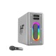 HiFuture MusicBox 2 Mikrofonlu TWS Karaoke Kablosuz 100W Hoparlör RGB Aydınlatmalı Gümüş
