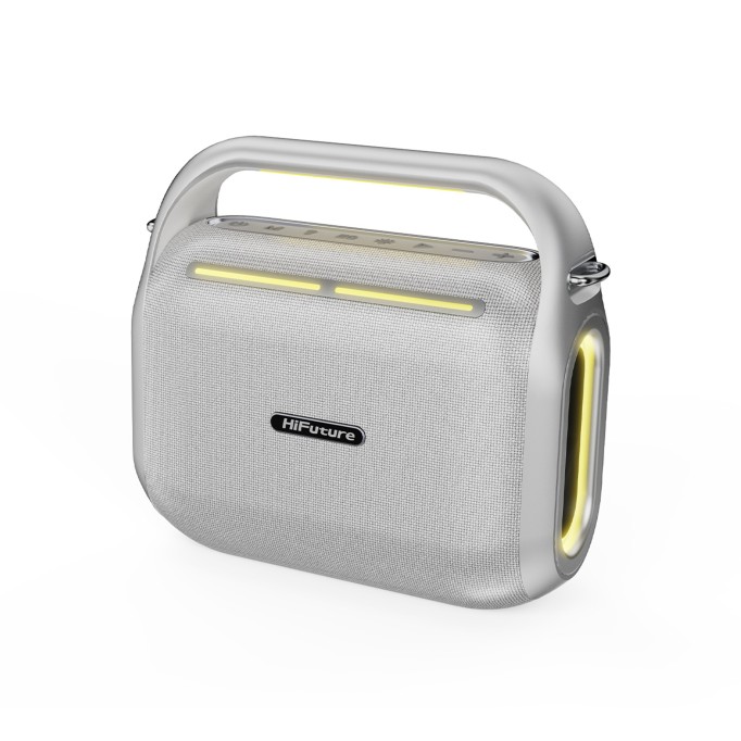 HiFuture MusicBox 200 Kablosuz Karaoke Hoparlör 100W Çift Mikrofon Bluetooth 5.0 Gümüş