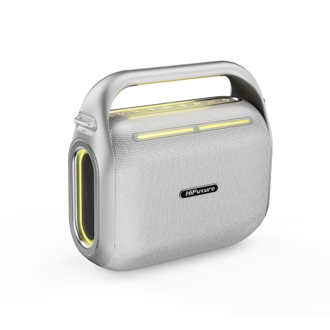 HiFuture MusicBox 200 Kablosuz Karaoke Hoparlör 100W Çift Mikrofon Bluetooth 5.0 Gümüş