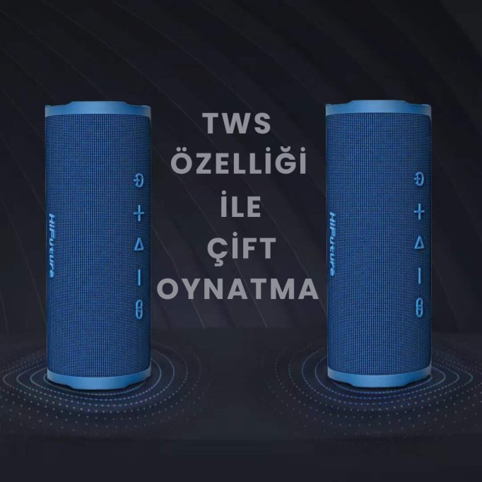 HiFuture Ripple BT 5.3 30W IPX7 Taşınabilir Stereo Bluetooth Hoparlör Kırmızı