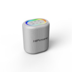 Gümüş HiFuture Vocalist 100 Kablosuz Bluetooth 25W RGB Mikrofonlu TWS Taşınabilir Karaoke Sistemi Hoparlör Gümüş