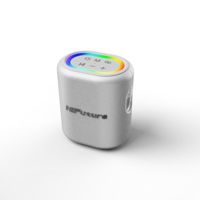HiFuture Vocalist 100 Kablosuz Bluetooth 25W RGB Mikrofonlu TWS Taşınabilir Karaoke Sistemi Hoparlör Gümüş