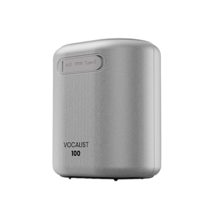 HiFuture Vocalist 100 Kablosuz Bluetooth 25W RGB Mikrofonlu TWS Taşınabilir Karaoke Sistemi Hoparlör Gümüş