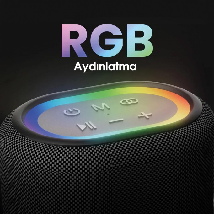 HiFuture Vocalist 100 Kablosuz Bluetooth 25W RGB Mikrofonlu TWS Taşınabilir Karaoke Sistemi Hoparlör Siyah