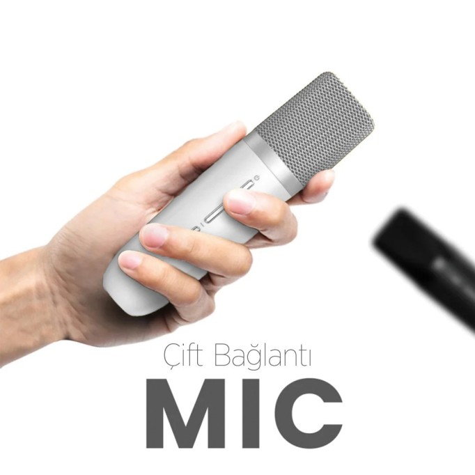 HiFuture Vocalist 100 Kablosuz Bluetooth 25W RGB Mikrofonlu TWS Taşınabilir Karaoke Sistemi Hoparlör Siyah