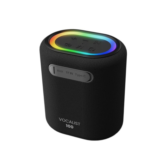 HiFuture Vocalist 100 Kablosuz Bluetooth 25W RGB Mikrofonlu TWS Taşınabilir Karaoke Sistemi Hoparlör Siyah