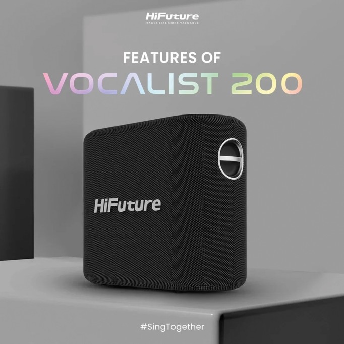 HiFuture Vocalist 200 Bluetooth 100W RGB Aydınlatmalı Taşınabilir Karaoke Sistemi Hoparlör Mikrofonlu Kablosuz Gümüş