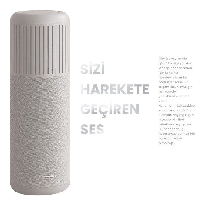 HiFuture Wedge Bluetooth 5.3 50W Kablosuz Ayaklı Ev Hoparlörü 360° Surround Ses Bej