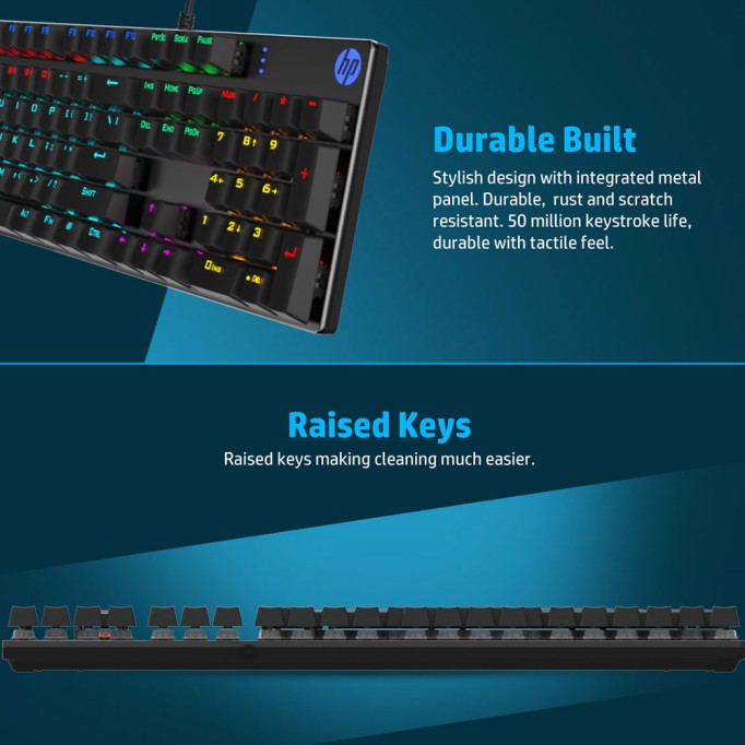 HP GK400F RGB Işıklı Mekanik Gaming Klavye HP GK400F RGB Işıklı Mekanik Gaming Klavye