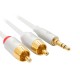 HP Pro Örgülü 3.5mm Aux 2 RCA Ses Kablosu Beyaz 1.5 Metre satın al