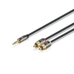 HP Pro Örgülü 3.5mm Aux 2 RCA Ses Kablosu Siyah 3 Metre