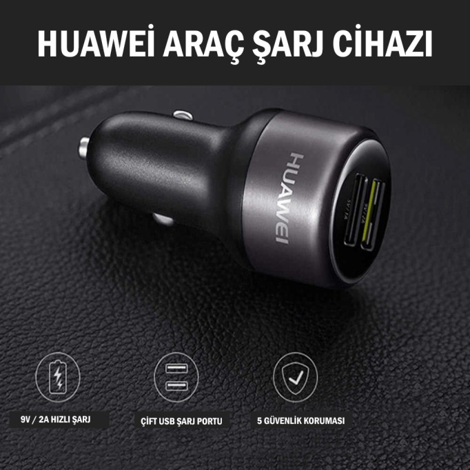 Huawei CP31 Çift USB Çıkışlı Hızlı Araç Şarj Cihazı