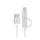 Huawei Honor Örgülü 2si 1 Arada Type-C Micro USB Şarj Kablosu